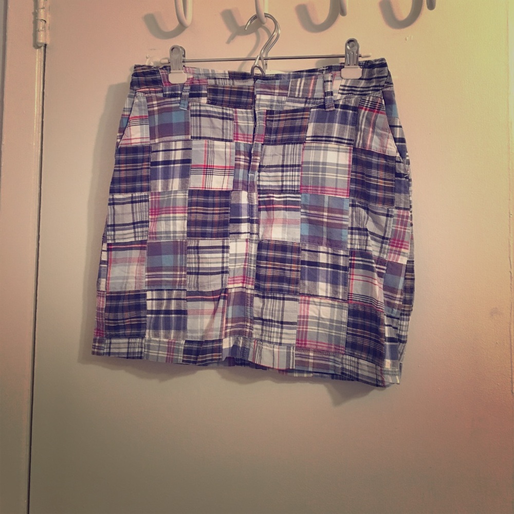 Plaid patchwork skirt