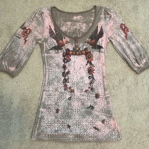 Butterfly Dropout Long Sleeve Top