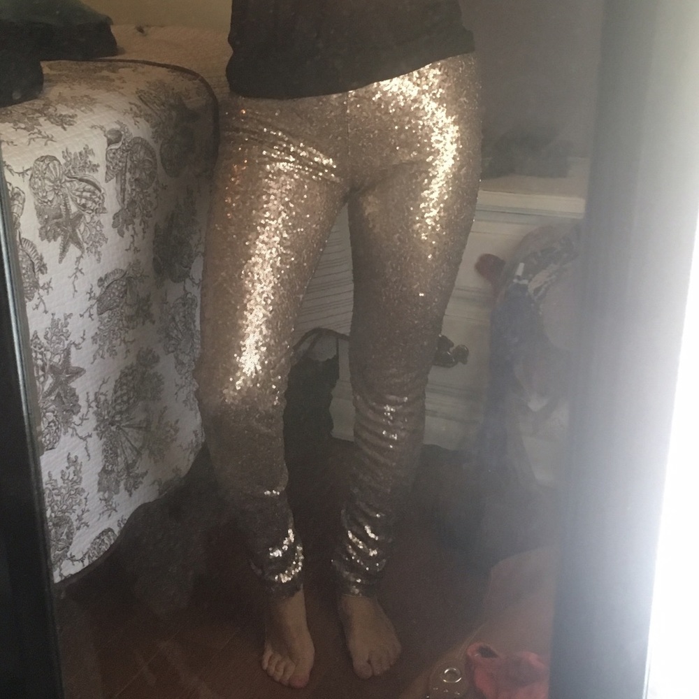 Gold Sequined Leggings