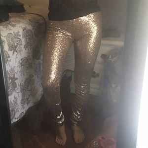 Gold Sequined Leggings