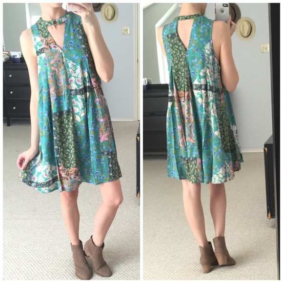 โ๏ธLAST DAY ON POSHโ๏ธBoho Pattern Dress wChoker - Picture 4 of 6