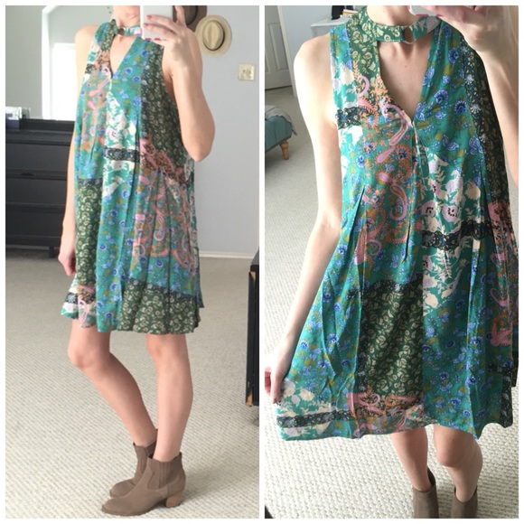 โ๏ธLAST DAY ON POSHโ๏ธBoho Pattern Dress wChoker - Picture 5 of 6