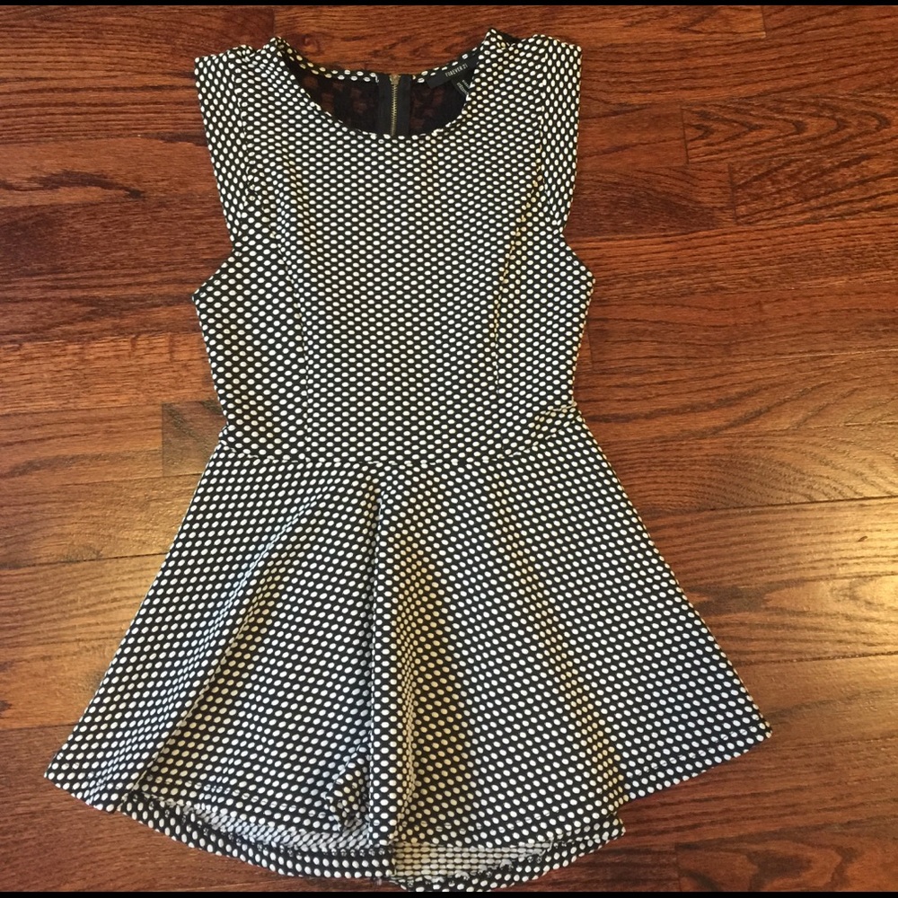 Forever 21 Lace Back Peplum Top
