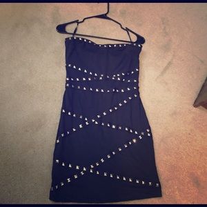 Studded strapless dress