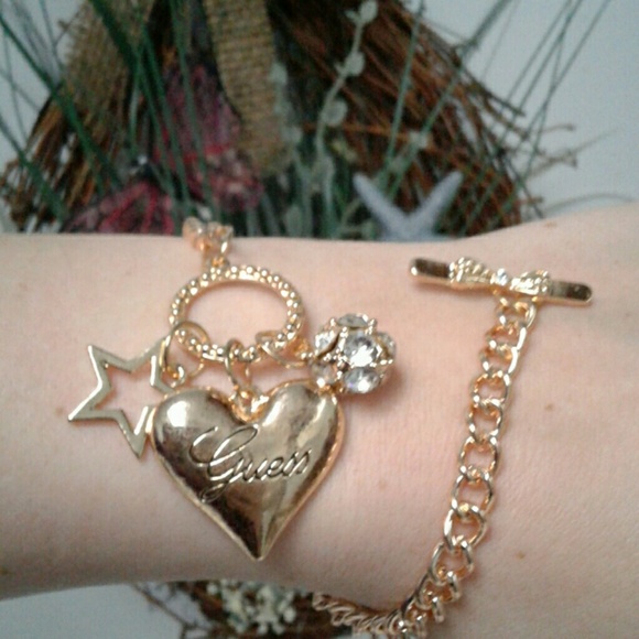 Guess💖Heart Charm Arm&Ankle Bracelets-Gold&Silver - Picture 2 of 4
