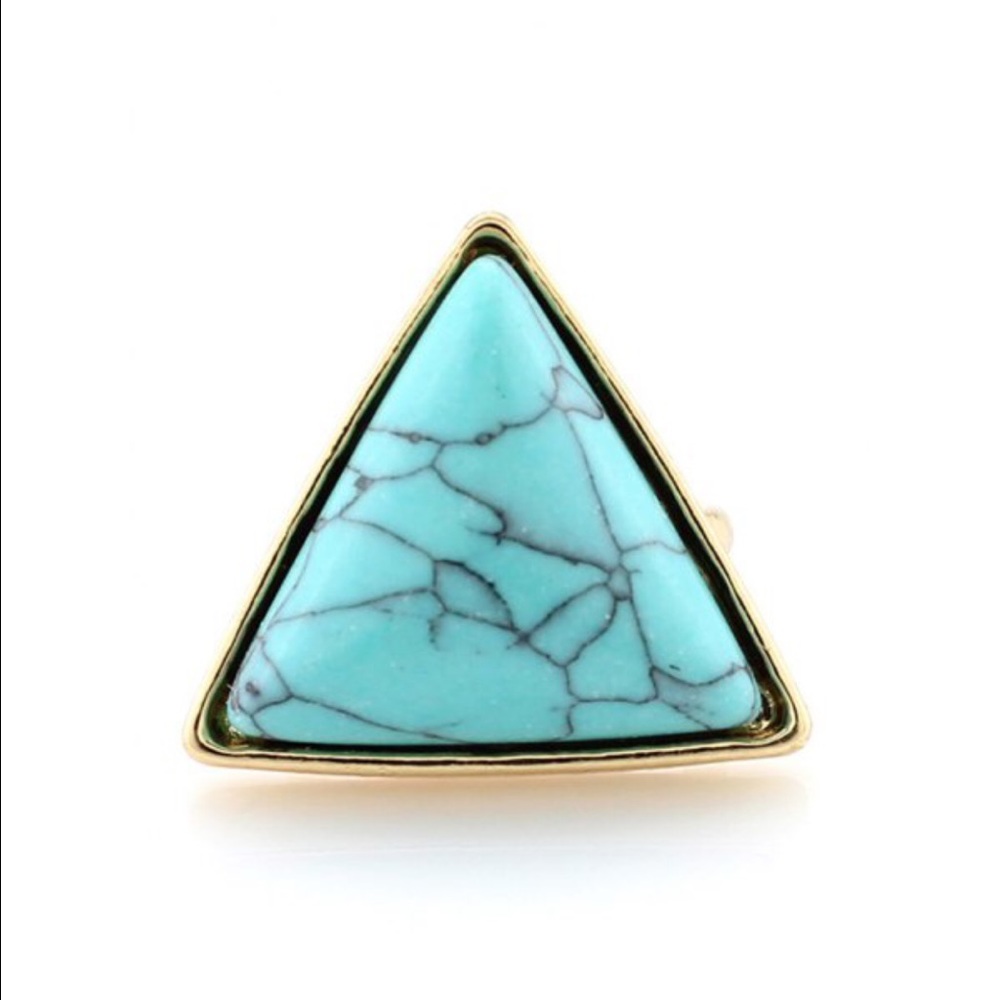 Turquoise triangle ring