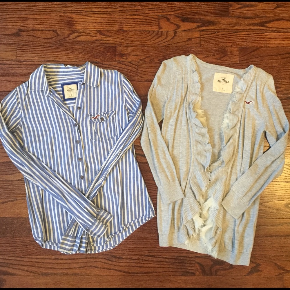 Hollister Button Down Shirt and Cardigan Lot