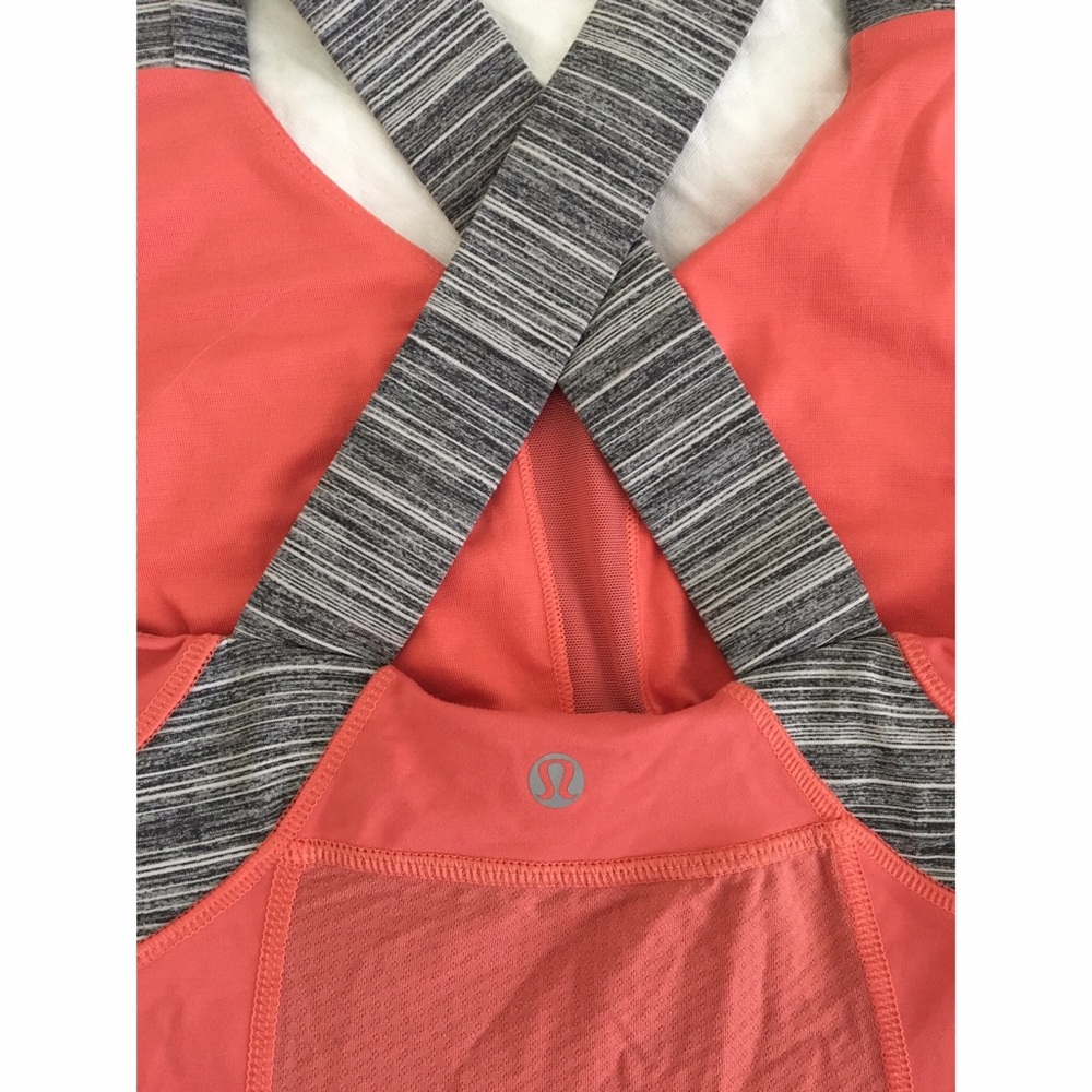 Orange/Grey Lululemon workout tank top