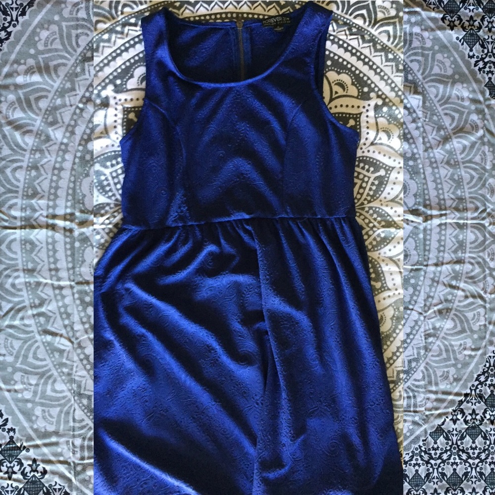 Forever21+ Sapphire Paisley Skater Dress