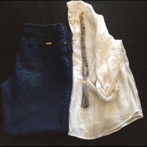 Chico's White Linen button down