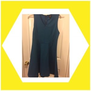 Textured Blue Fit and Flare dress