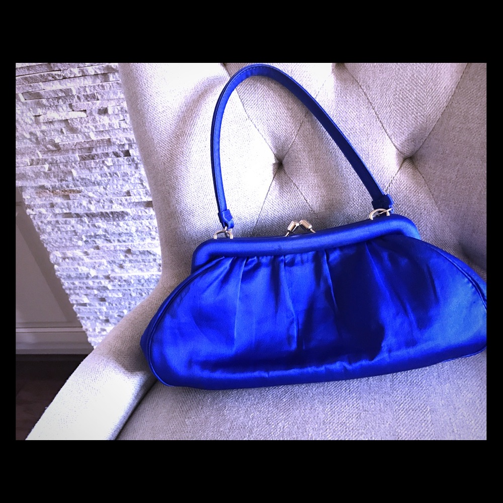 Banana Republic Blue Satin Evening Bag
