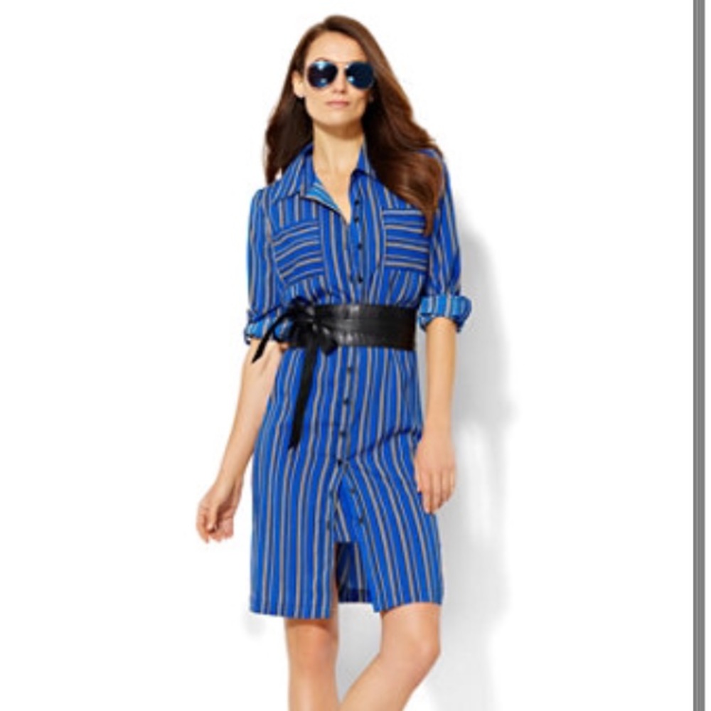 Stripped Shirtdress - Grand Sapphire