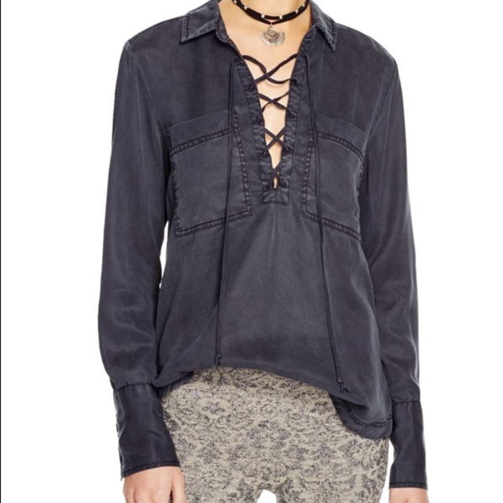 Free People Under Your Spell Lace Up Top