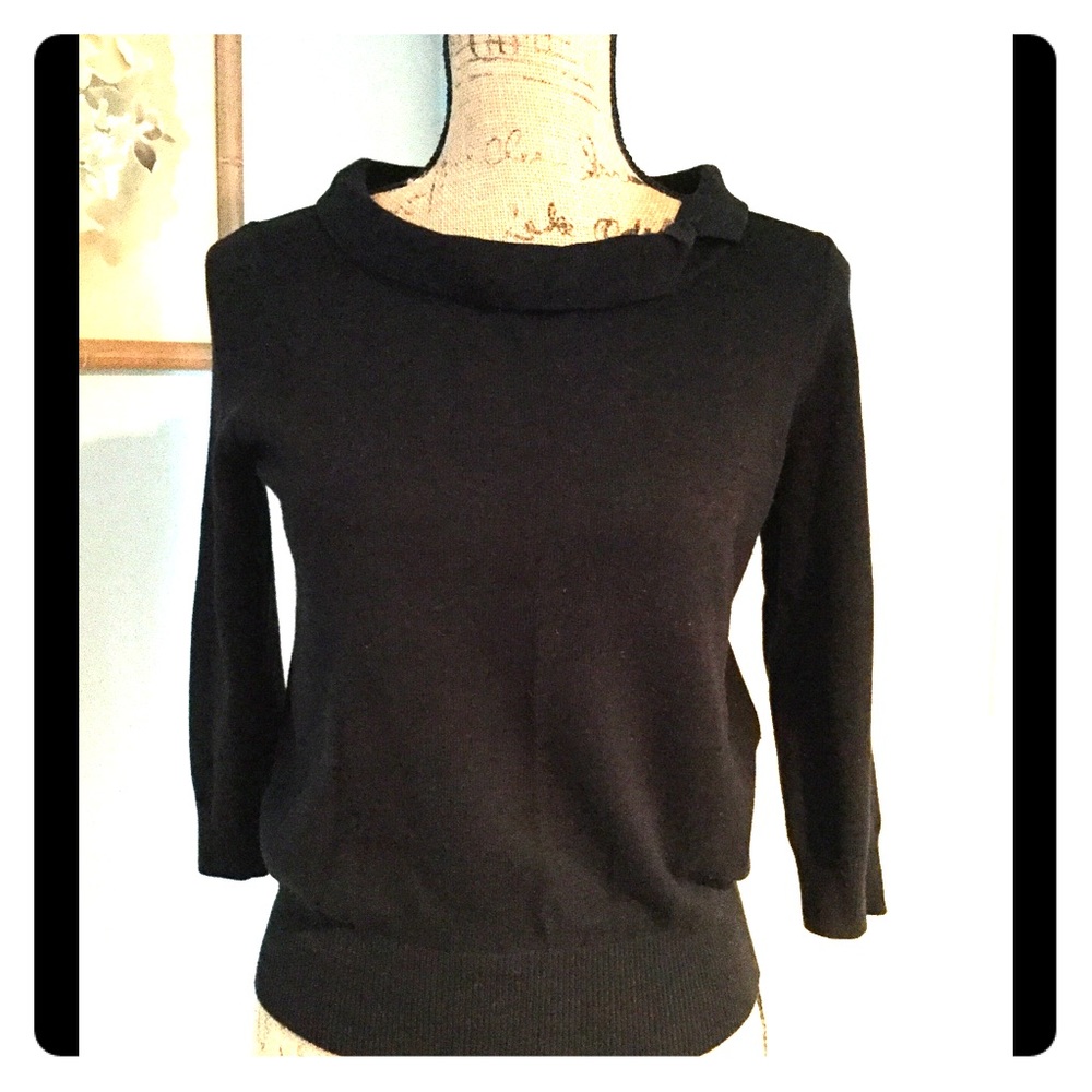 evie black bow sweater
