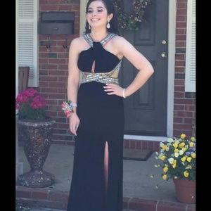 Black with silver halter Prom dress size 0
