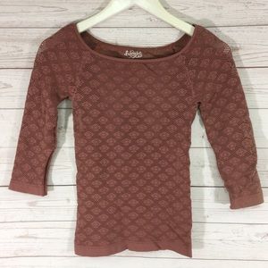 New Free People Women's Brown Textured Knit Top