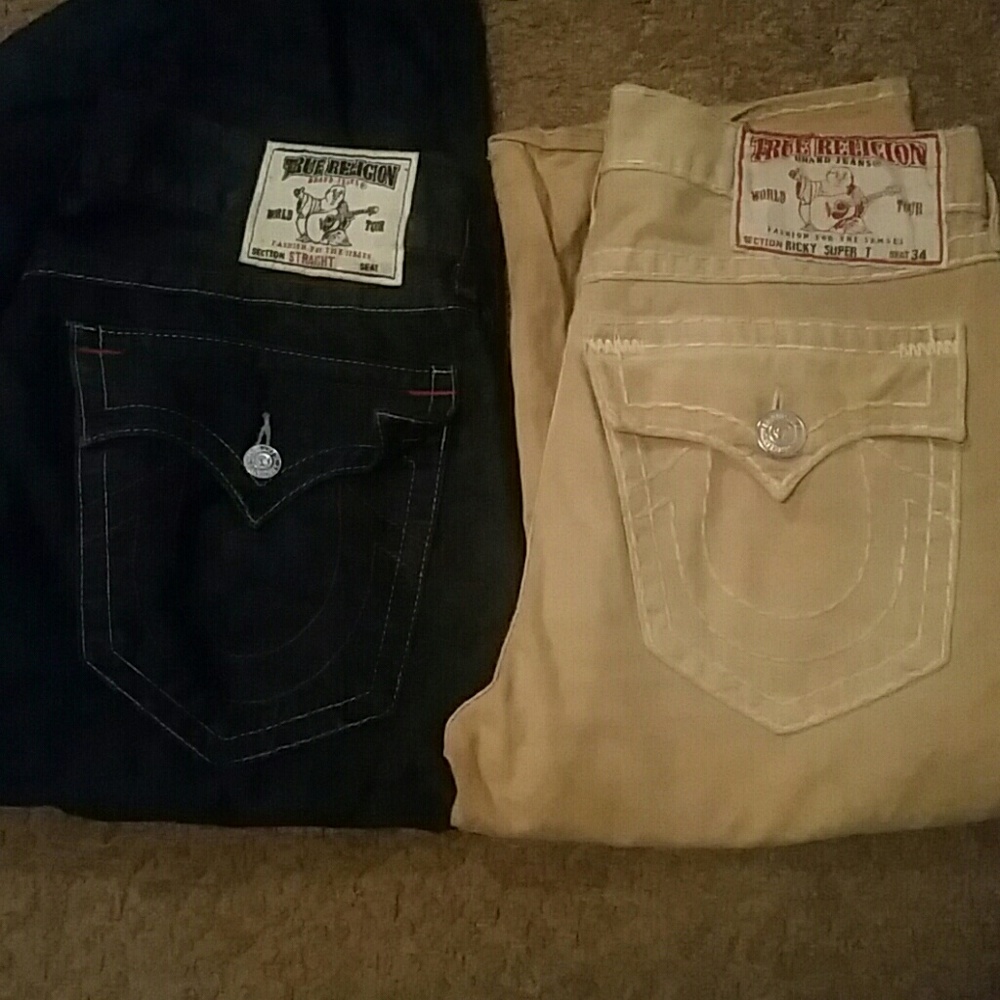 2 pairs of true religion  jeans