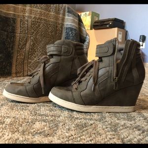 Olive Green Sneaker Wedges