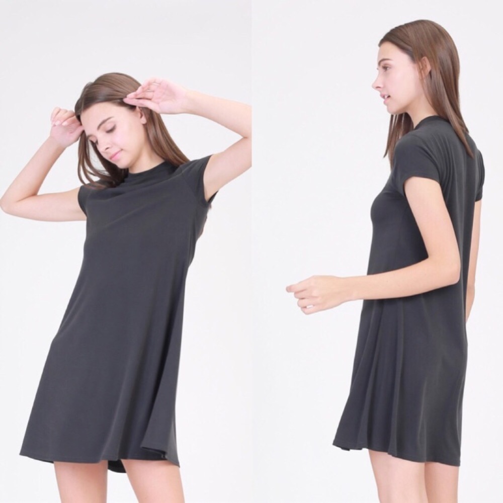 SALE Mock Neck Black Dress