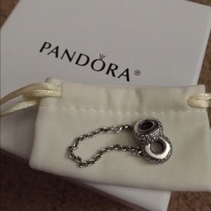 Pandora pave clear cz safety chain