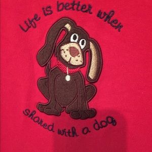 Doggy sweatshirt, red, 3x ladies