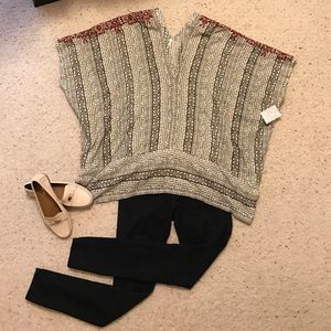 Free People Embroidered Shawl Shirt