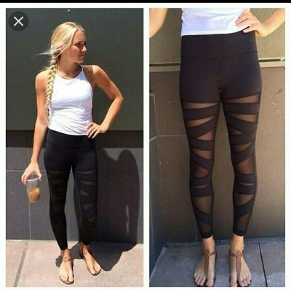 Lululemon Tech Mesh Winder Under Pant sz 6-Black
