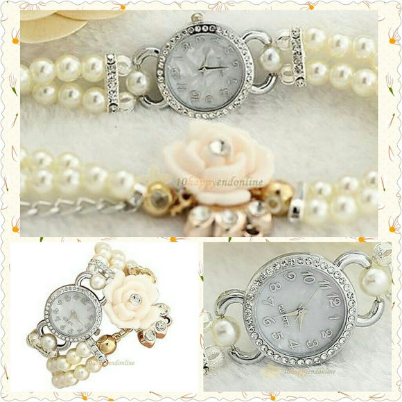 NWT Pearl Double Wrap & Banded Watch - Picture 3 of 3