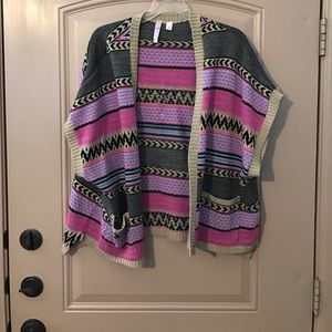 Aztec print poncho/shrug