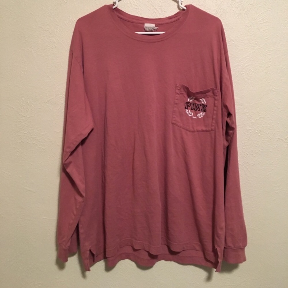 PINK long sleeve campus tee
