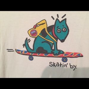 "Skatin' By" doggy t shirt, xl
