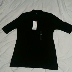 NWT black ribbed top