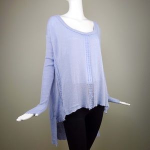 Free People Scoop Neck Sweater Light Blue Medium