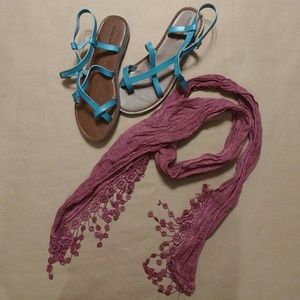 Dusty Rose Lace Scarf