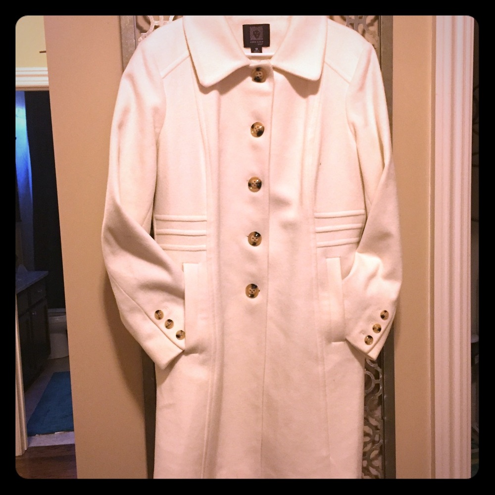 Anne Klein Pea Coat Jacket in Cream