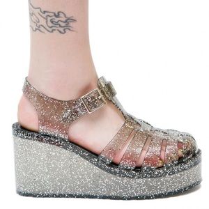 Dollskill Glitter Sparkle Jelly Platform Shoes