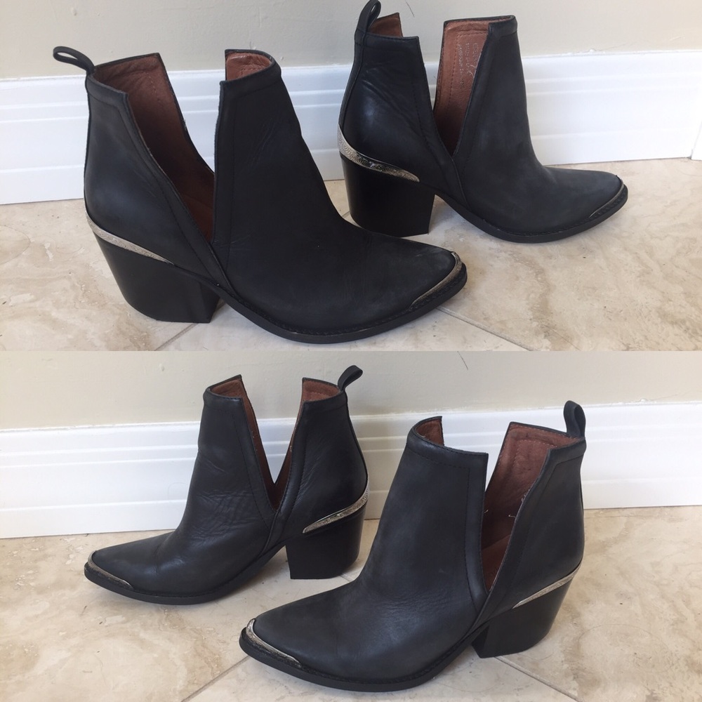 Jeffrey Campbell Cromwell black leather booties