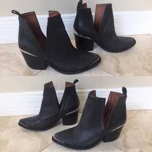 Jeffrey Campbell Cromwell black leather booties