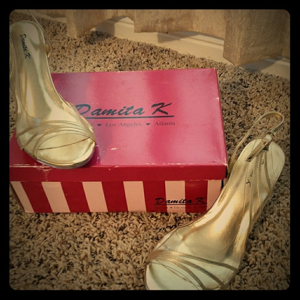 Gold and Clear Damita K Heels
