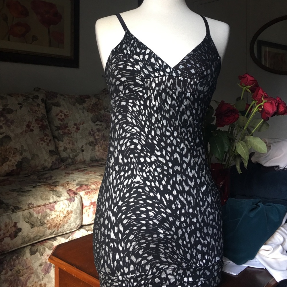 Wet seal animal print black tight mini dress small