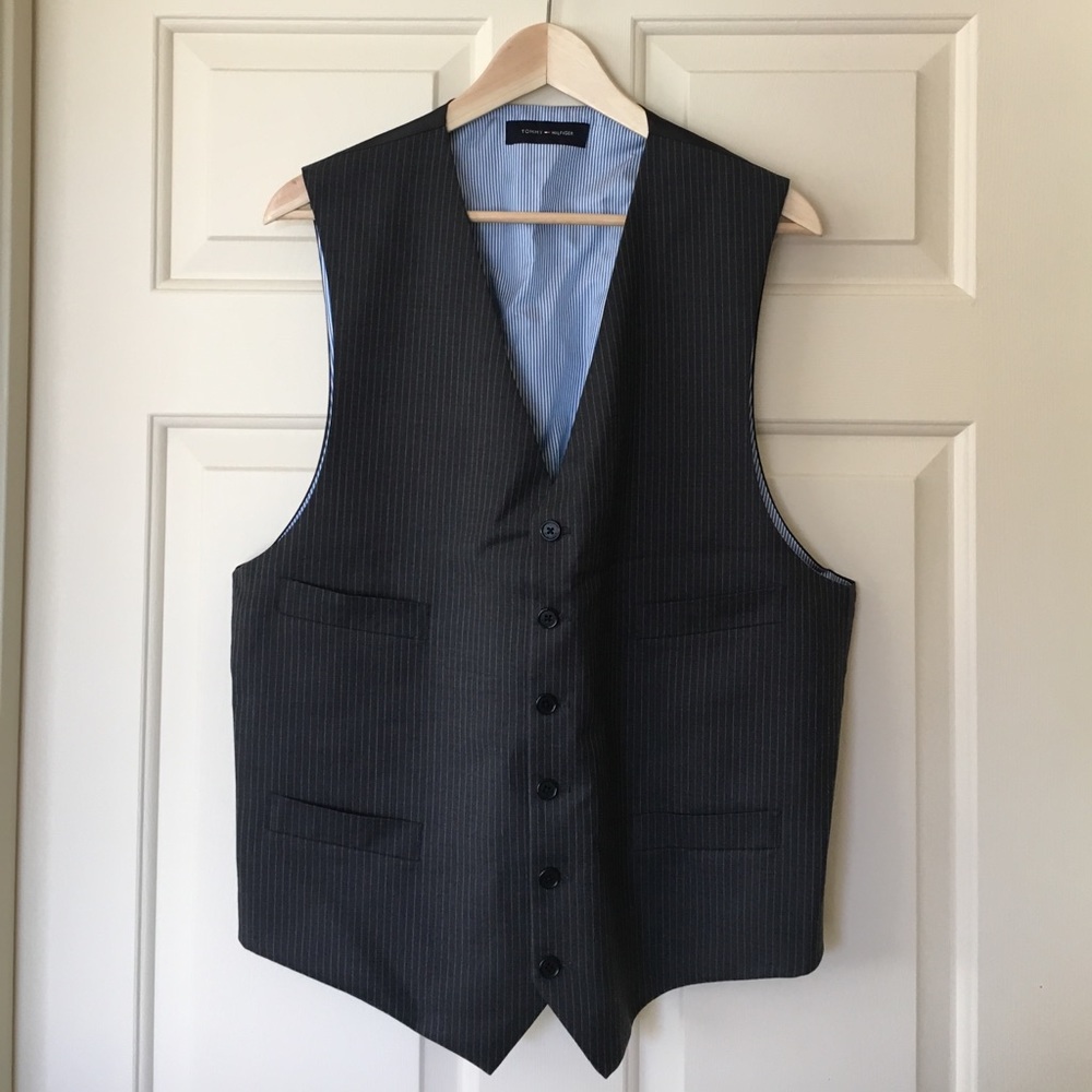 Men's Gray Pinstripe Suit Vest