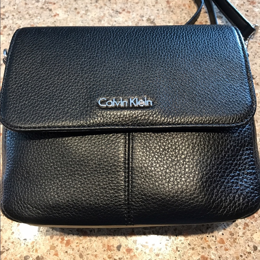 New Calvin Klein Crossbody black leather Bag