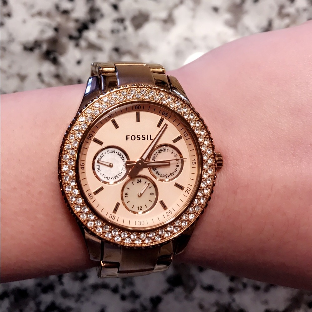 Rose Gold Fossil watch