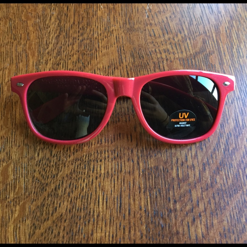 Red sunglasses with UV protection