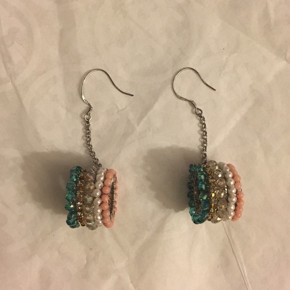 Crystal & Pearl Beaded Earrings - Picture 2 of 2