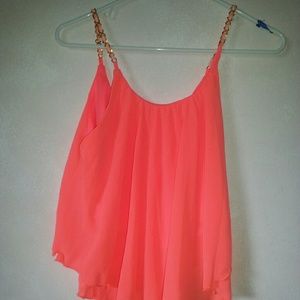 coral summer blouse