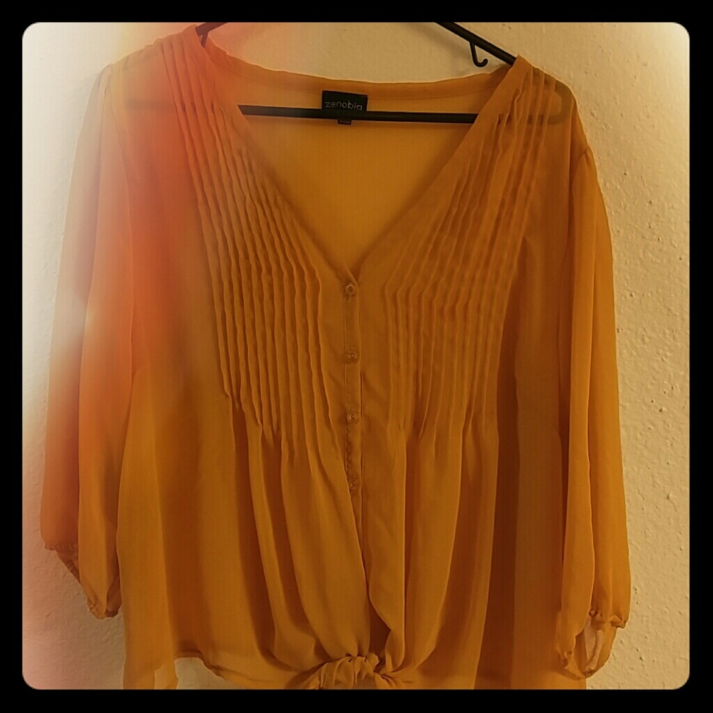Button down front tie top