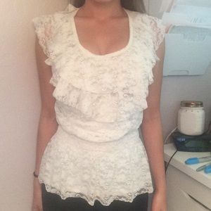 Lace Cap Sleeve Blouse