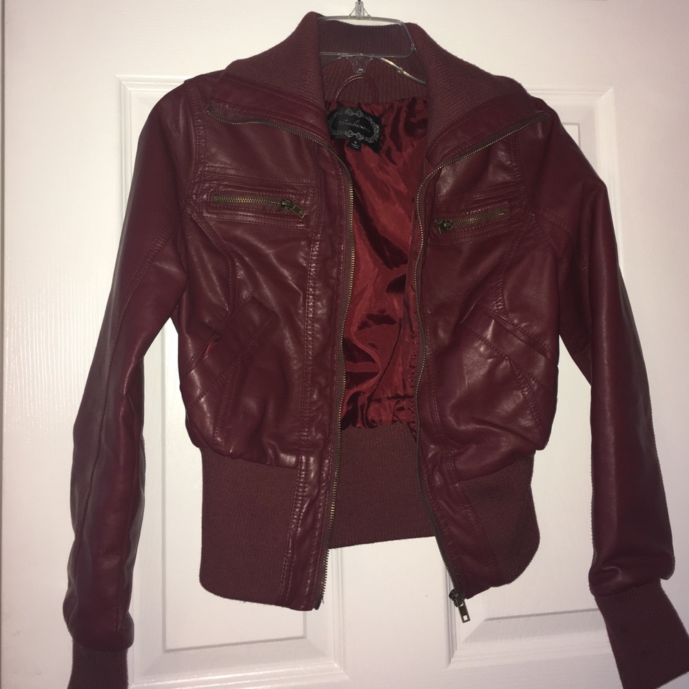 Red leather jacket